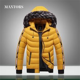 Winter Men Hooded Parka Jackets Fur Collar New Brand Men's Warm Thick Windproof Down Jacket Removable Casual Outwear Coats 201114