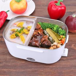 Multi-functional Lunch Box with Spoon Portable Electric Heating Lunch Box Food Heater Rice Container for Home Office Car Y200429