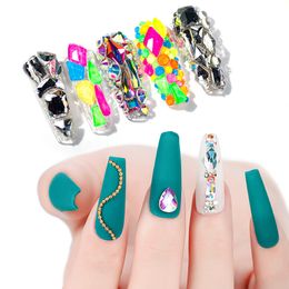 10 styles Special shaped diamond nail ornament nail ornament AB flat bottom drill with box free shipping