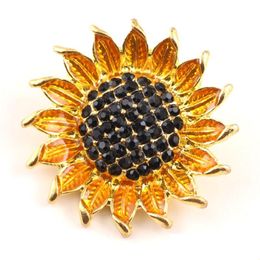 New Arrival Noosa 18 Mm Ginger Snap Buttons Charms Sunflower Design Fit Snap Bracelets Necklace Ring Earring Interchangeable Snap Fde49