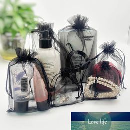 100 Pcs black Colour Drawstring Organza Bags small Pouches Jewellery display Package Bags Christmas Packaging yarn Gift Bag