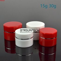 15g 30g white red jar with silver line ,cosmetic container,,cream jar,Cosmetic Jar,Cosmetic Packaging F20171031good qualtity