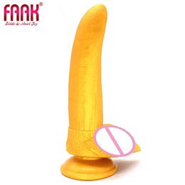 NXY Dildos Anal Toys Female Golden Silicone Penis Carrot Sucker Manual Masturbator Sex Adult Products 0225