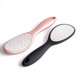 Stainless steel double-sided foot plate round rubber and plastic old leather pedicure foot stone foot plate brush Random Color