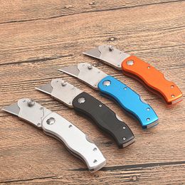 Promotion Utility knife 440C Satin Tanto Point Blade Aluminum Handle EDC Pocket Knives 4 Handle Colors