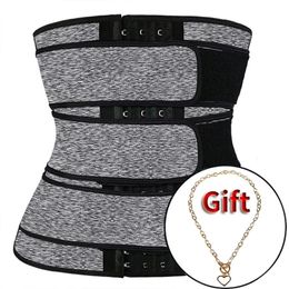 3 Belt Hook Waist trainer body shaper plus size wasit trainer womens belly control sweat belt cinta modeladora waste trainers LJ201209