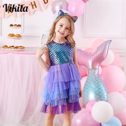 Girls Perform Dress Children Princess Tutu Dress Toddlers Summer Prom Dresses Kids Birthday Party School Casual Clothes LJ200923