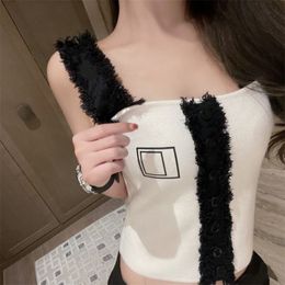 Womens Knit Tanks Ladies Crop Top Blouse Cotton Vest Sexy Letter Camisole Workout Bra T-Shirt 2 Colours XVOZ