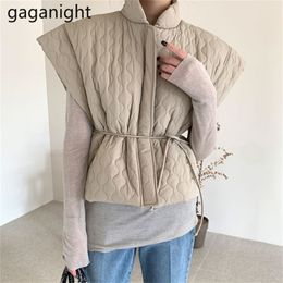 Gaganight Fashion Women Thick Vest Sleeveless Solid Outwear Tops Zipper Casual Loose Vests Korean Tanks Crop Camis Dropshipping 201214