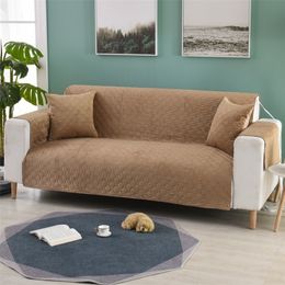 Thicken Plush Fabric Sofa Cover Resistant Slipcover One Two Three Seat European Style Couch Cover Sofa Towel For Living Room LJ201216