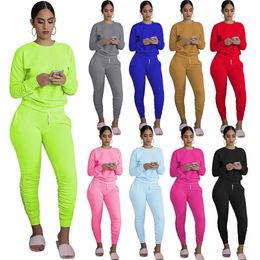 womens outfits 2 piece set designer tracksuit long sleeve sportsuit pullover + legging tops + pant womens clothing jogger sportsuit klw5133