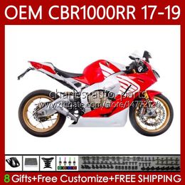 Bodywork +Tank For HONDA OEM CBR1000 CBR 1000 RR CC 1000CC CBR1000RR 17 18 19 Body 75No.42 CBR 1000RR Silvery Red 2017 2018 2019 CBR1000CC 17-19 Injection Mould Fairing