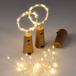 Dahil Piller 10 ADET 1 M 2 M LED Dize Lambaları Şarap Şişesi Stoper Işık Mantar Parti Düğün Dekorasyon için Şeklinde 201023