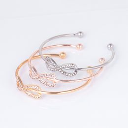 8 Crystal Bracelet & Bangle 8 Shape Charm Bracelet Bangle Infinity Love Siver Plated Female Bracelets Bangles