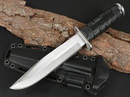 Multi-purpose Survival Straight Knife 8Cr13Mov Satin Drop Pint Blade Nylon Glass Fiber Handle With Kydex