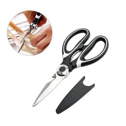 Stainless Steel Kitchen Scissors Multifunction Chicken Shears Poultry Fish Vegetables Shears Food Nut Scissors Bottles Openers BH1461 TQQ