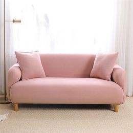 Pink Sofa Cover for Living Room L Shape Elastic Furniture Covers Slipcover 2/3 Seater Stretch Armchair Couch Cover Extensible LJ201216