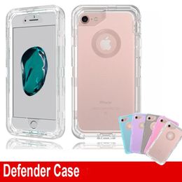 New Clear Defender Case Shockproof Heavy Duty Transparent Phone Protector Armor Cover for iPhone 15 14 13 12 11 pro XR XS Max 6 7 8 Plus No Belt Clip