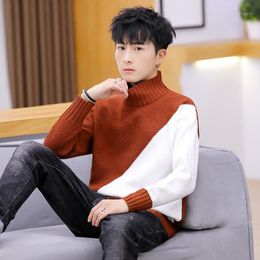 Men's Sweaters 2021 Fashion Men Turtleneck Long Sleeve Casual Pullover Knitted Sweater Men's Clothes1