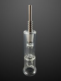 14mm High Borosilicate Glass Water Bong Hookah With Titanium-screw Clear Smoking Pipe