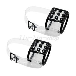 Bondage PVC Ankle Belts Restraint Cuffs Fixed To High Heel Clear Shoes Buckle Adjustable A25