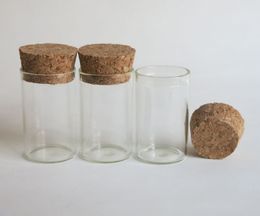 100 x 10ml Glass Tube With Cork 10cc Clear Bottle Stoppered Vials for Jewelry Beads Display 24*40mm Containers