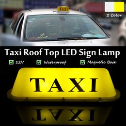 LED Car Taxi Metre Cab Roof Top Sign Light Lamp Magnetic Magnet Yellow for Taxi Drivers Box HOT SALE