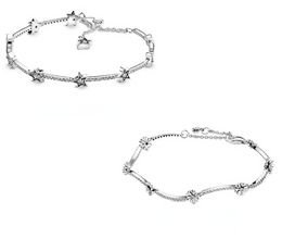Designer Jewellery 925 Silver Bracelet Charm Bead fit Pandora Star Shiny Daisy Bracelet Fashion Slide Bracelets Beads European Style Charms Beaded Murano
