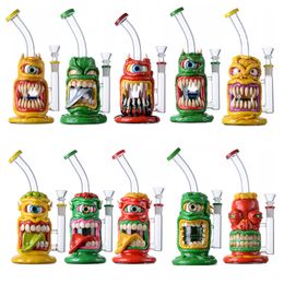Unique Hookahs Heady Bongs Colourful Halloween Styles 14mm Female Joint With Bowl Oil Dab Rigs Beecomb Percolator Perc Water Pipes