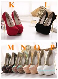 Big size 34 to 40 41 42 43 44 45 women platform ultra high heels pumps party club dance shoes 16cm xm021