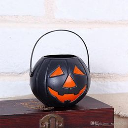 Halloween Party Supplies Prop Mini Plastic Pumpkin Bucket Trick Treat Cosplay Plastic Decoration Pouch Holder Halloween Decoration WVT0873