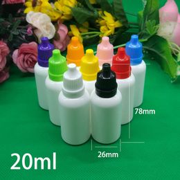 Free Shipping 20ml White Plastic Eye Drop Bottle Empty Cosmetic Medicinal Liquid Dropping Bottles Light Avoid Multi colors