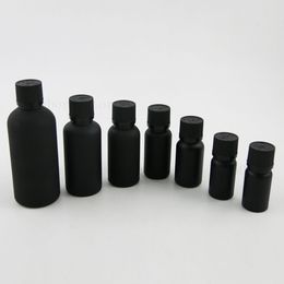 Matte black Shiny balck Essential Oil Bottle insert Cap Refillable e liquid fragrance Bottles Vials 5ml 10ml 15ml 20ml 30ml 50ml