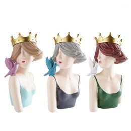 Decorative Objects & Figurines Modern Art Women Sculpture Figure Statue Home Resin Ornament Desk Tabletop Decor