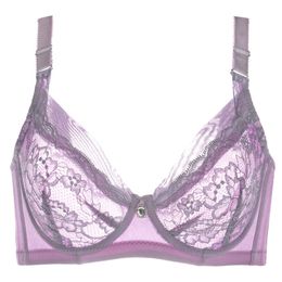 Transparent Ultra Thin Bras for Women Lace Lingerie Crop Tops Sexy Bralette Plus Size Brassiere Girl Intimate Underwear Bh DeepU 201202