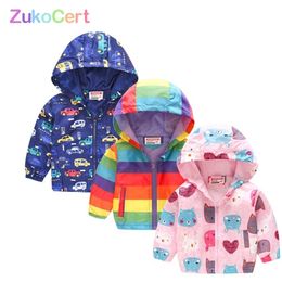 Kids Clothes Girls outerwear Jackets Children Hooded Zipper Windbreaker Coat Infant Waterproof Fashion Print Hoodies For Boys LJ200828