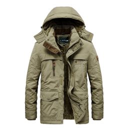 Winter Mens Military Jacket Thick Warm Hooded Men Parka Coat Casual Fleece Cotton Padded Male Windbreaker Thermal Outerwear 201209