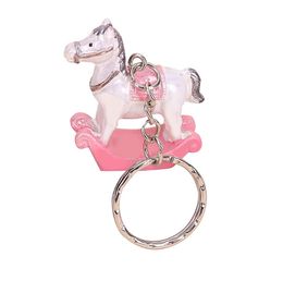Rocking Horse Keychain for Baby Born Gifts Giveaways Wedding Favor for Guest Key Chain Keyring Baby Shower