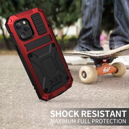 Heavy Duty Protection Phone Cases for iphone 15 14 13 12 Mini 11 Pro shock Resistant Waterproof Dusty-proof Full Cover with Stand