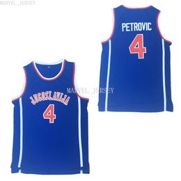 cheap custom JUGOSLAVIJA 4 PETROVIC jersey Embroidery basketball jerseys bule XS-5XL NCAA