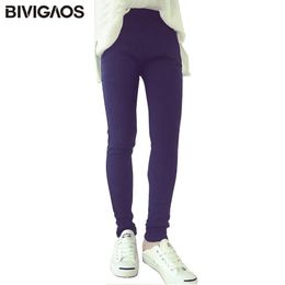 BIVIGAOS Fall Winter Womens Clothing Thick Fleece Warm Jeans Elastic Denim Leggings Slanting Pocket Pencil Pants Women Jeggings LJ201104