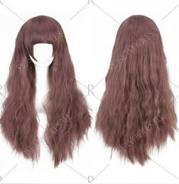 Long Neat Bang Fluffy Water Wave Synthetic Cosplay Wig Ladies Wig