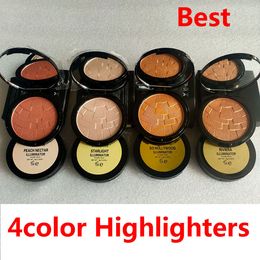 Bronzers Highlighters 4 Färger Glödpulver Diamant Brons Body Highlighter Pulver Face Makeup Brightening Highlighting Presset