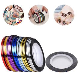 Hot 39 Colors Nail Striping Decals Foil Tips Laser Tape Line For DIY 3D Nail Art Tips Decorations Nail Foil Decals Set