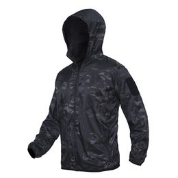 Men's Summer Waterproof Tactical Jacket Breathable Thin Raincoat Military Thin Windbreaker Army Skin Jacket Plus Size LJ201013