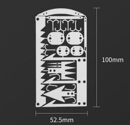 EDC Kit 22 In 1 Fishing Gear Credit Card Multi-Tool Outdoor Camping Equipment Survival Tools Hunting Emergency Survival 2020