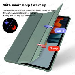 For Funda Samsung Tab A7 Case With Auto Wake up / Sleep For Samsung Galaxy Tab S6 Lite S7 Case Smart Silicone Shockproof