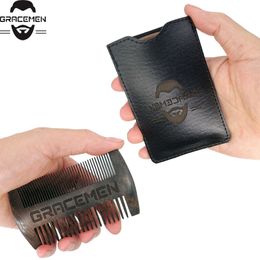 Amazon's Choice MOQ 100pcs Custom LOGO Combs Premium Handmade CHACATE PRETO Wood Wide & Fine Tooth Comb for Beard Hair With Leather Case