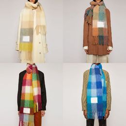 -Lenço de lã novo arco-íris grade finged xale para macho e feminino nova moda xalde de marca xailes e lenços para as mulheres