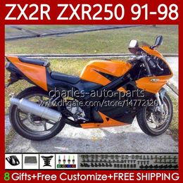 Body Kit For KAWASAKI NINJA ZXR-250 ZX 2R 2 R R250 ZXR 250 ZXR250 Black Orange 1991 1992 1993 1994 1995 1996 1997 1998 85No.82 ZX-R250 ZX-2R ZX2R 91 92 93 94 95 96 97 98 Fairing